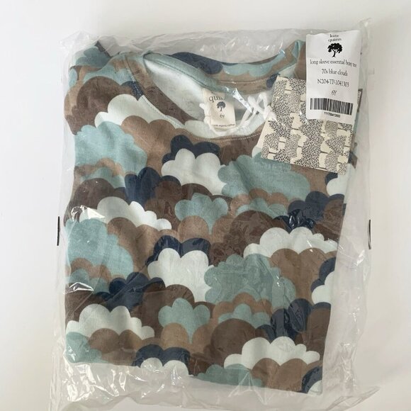 NWT Kate Quinn Organics 70s blue clouds kids tee 6 years - Picture 4 of 4
